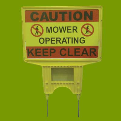 (image for) "Caution Mower Operating Keep Clear” Warning Sign SGN6932